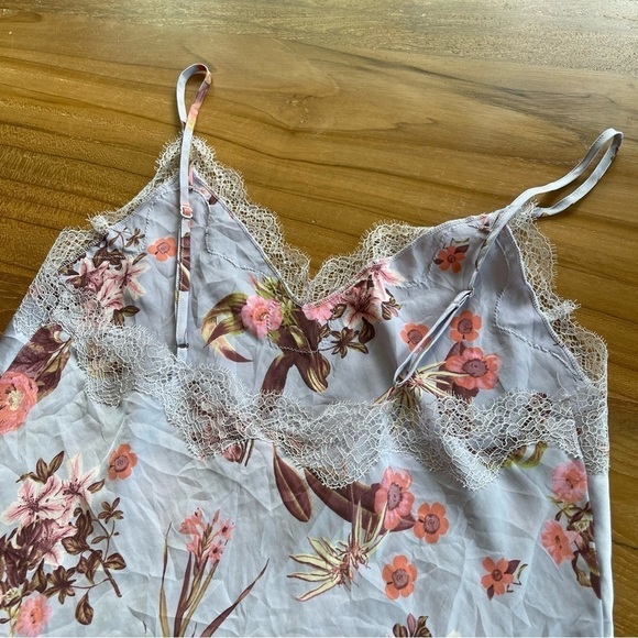 Victoria’s Secret Slip Dress Lingerie Floral Lace Blue Pink Satin Romantic Girly - Picture 7 of 14